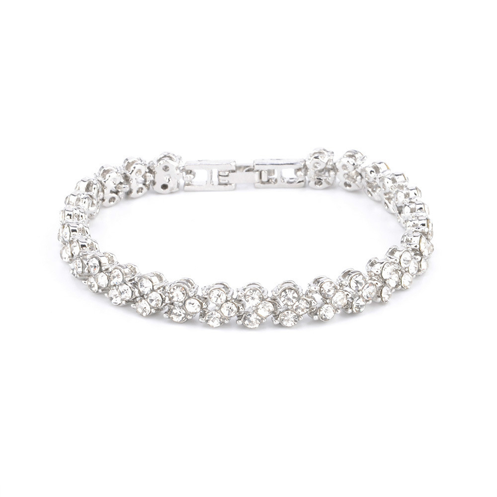Fashion bracket for women zircon inlay jewelry gift bracelets shiny crystal jewellery bracelets