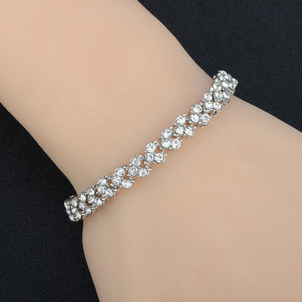 Fashion bracket for women zircon inlay jewelry gift bracelets shiny crystal jewellery bracelets