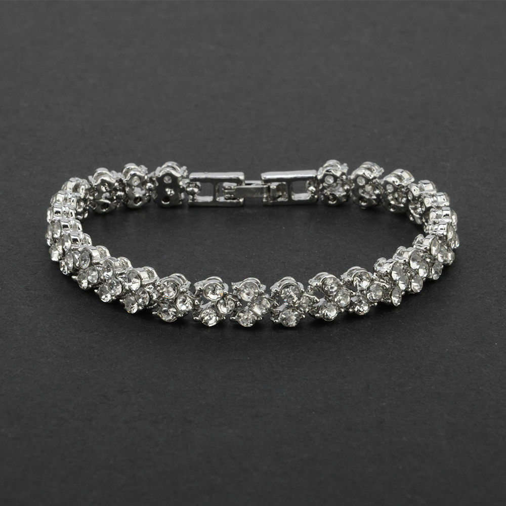 Fashion bracket for women zircon inlay jewelry gift bracelets shiny crystal jewellery bracelets