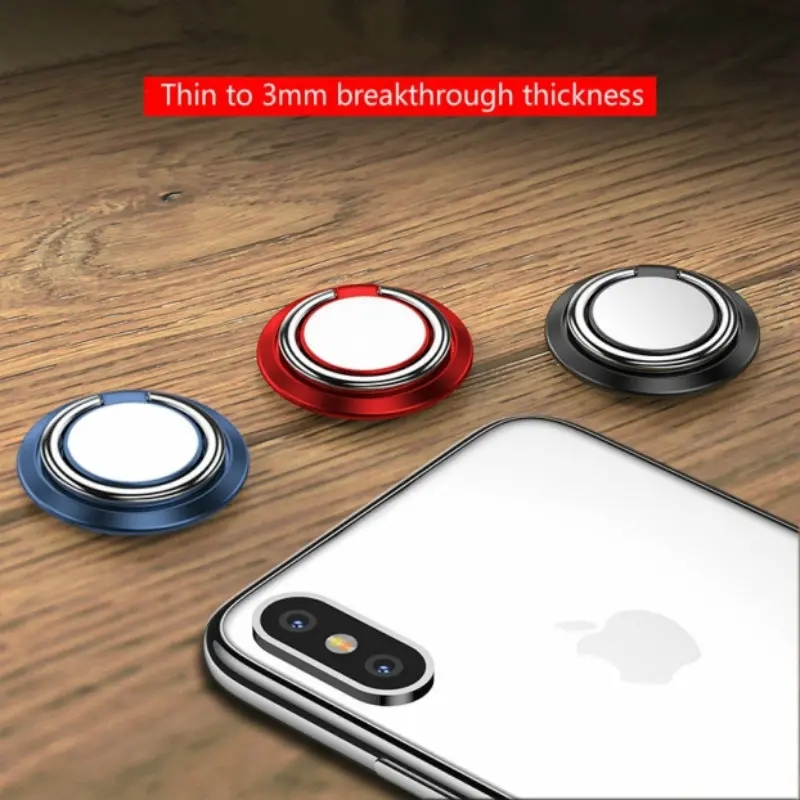 Mobile phones holder bracket buckle ring 360° rotating magnetic plate car creatives for smartphone