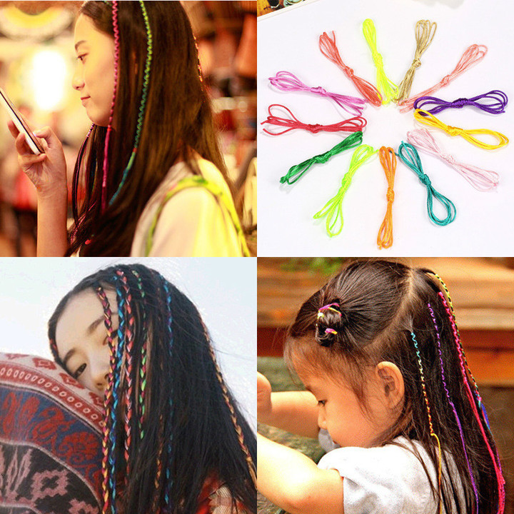 10 Pcs/set Hairs rope color rope braided Korean disk hair tied hair ribbon rope braided braid