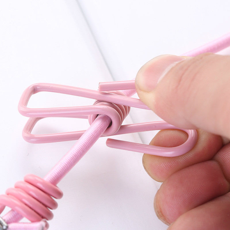 Windproof clothes clip clothesline Outdoor travel windproof non-slip clothes hanger with clip