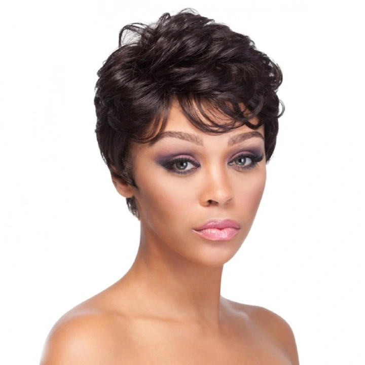 JC 2023 New women wig African small curly short hair chemical fiber Synthetic Wigs For Women black