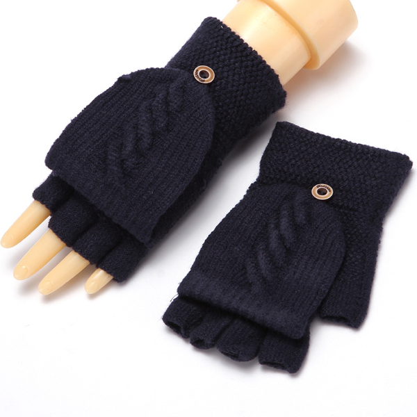 Wool Knitted Fingerless Flip Gloves Winter Warm Flexible Touchscreen Gloves  Gloves & Mittens