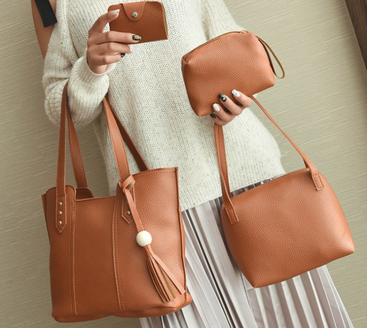 2020 New Fashion Women's Handbags PU Leather Shoulder Bag 5 Colors 4 Pcs For Party Wedding Holiday