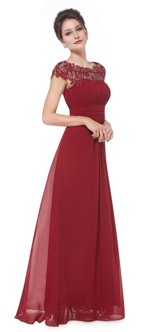 Women's lace dress bridesmaid evening dress party summer  dresses for ladies  red