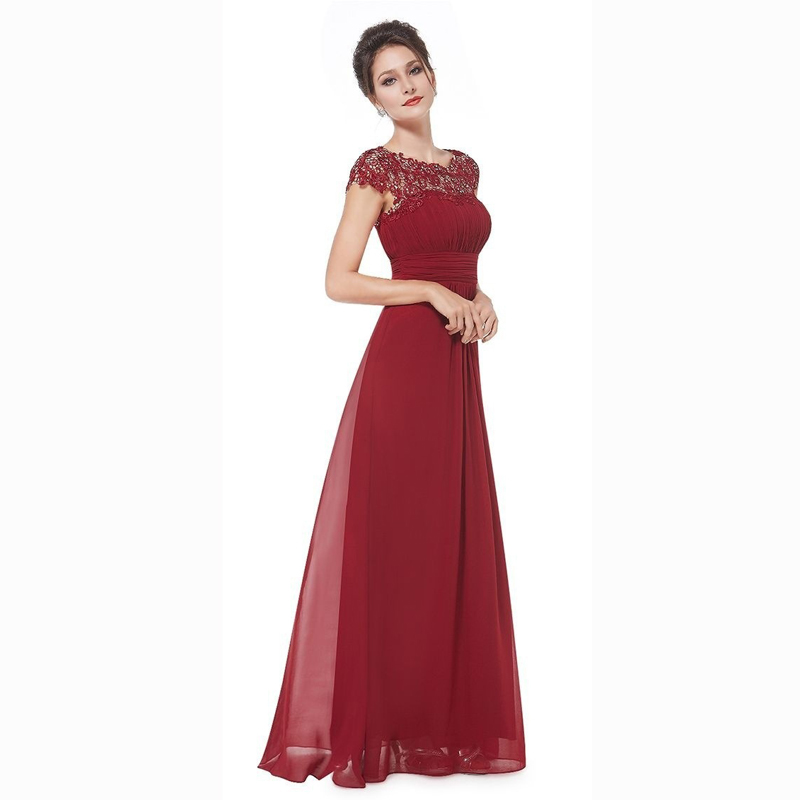 Women's lace dress bridesmaid evening dress party summer  dresses for ladies  red