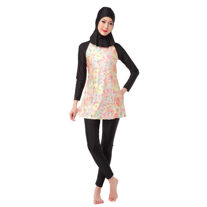 Women's Muslim swimsuit lady's a three-piece suit consists of cap, jacket and pant woman's swimwear