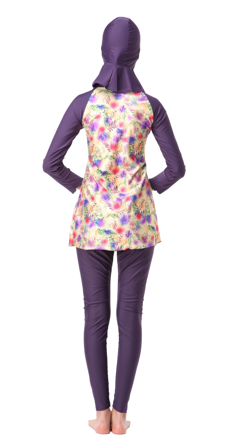 Women's Muslim swimsuit lady's a three-piece suit consists of cap, jacket and pant woman's swimwear