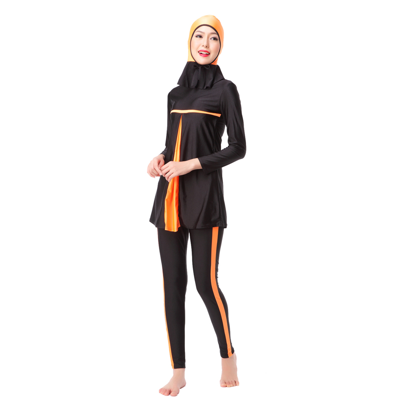 Women's Muslim swimsuit lady's a three-piece suit consists of cap, jacket and pant woman's swimwear