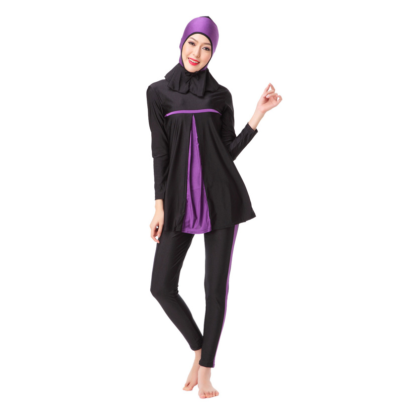 Women's Muslim swimsuit lady's a three-piece suit consists of cap, jacket and pant woman's swimwear