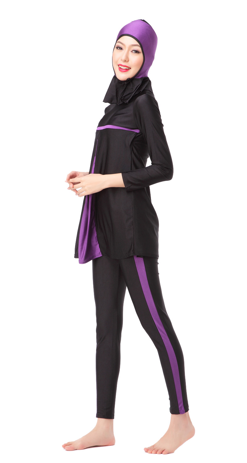 Women's Muslim swimsuit lady's a three-piece suit consists of cap, jacket and pant woman's swimwear