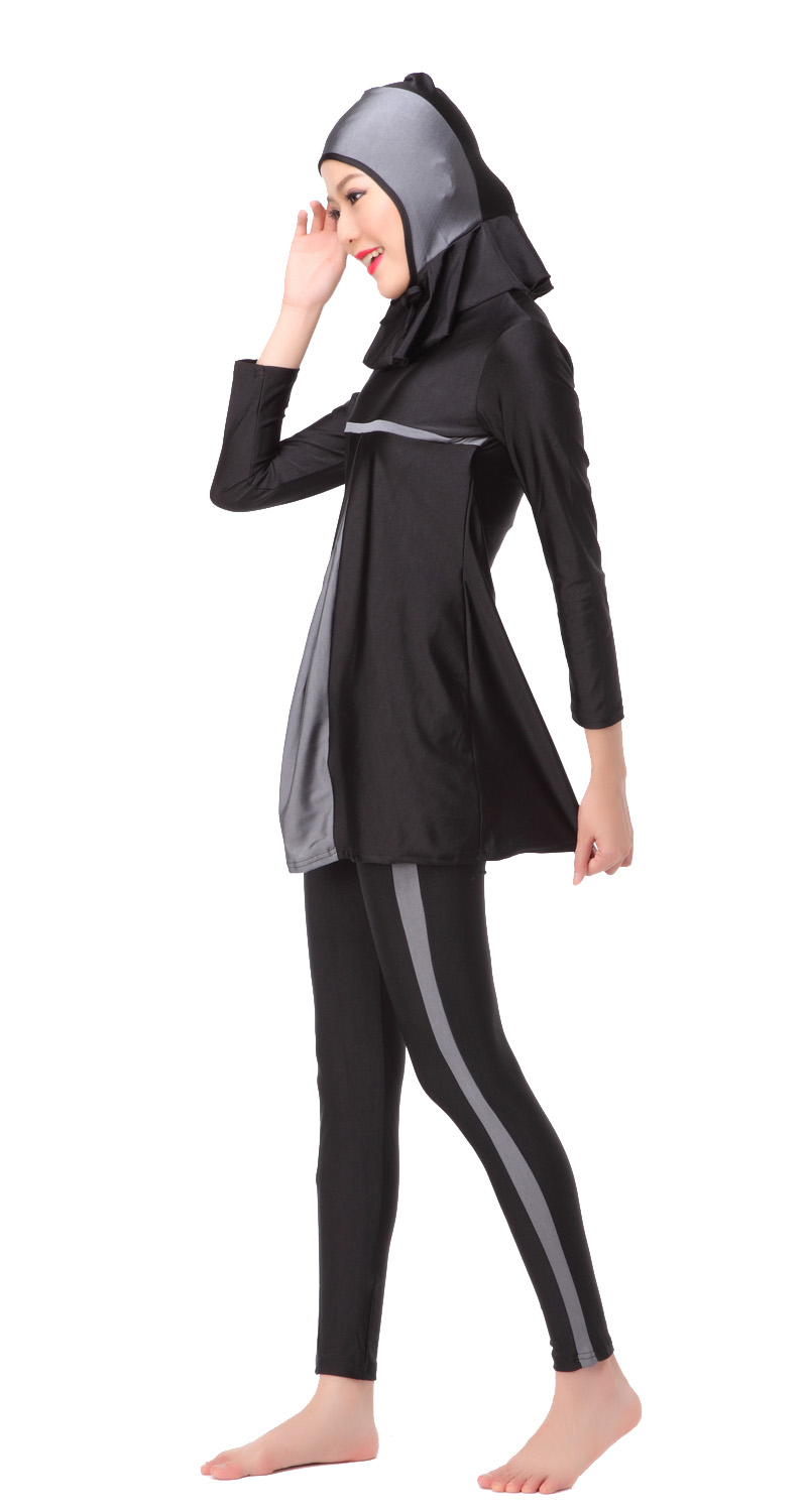 Women's Muslim swimsuit lady's a three-piece suit consists of cap, jacket and pant woman's swimwear