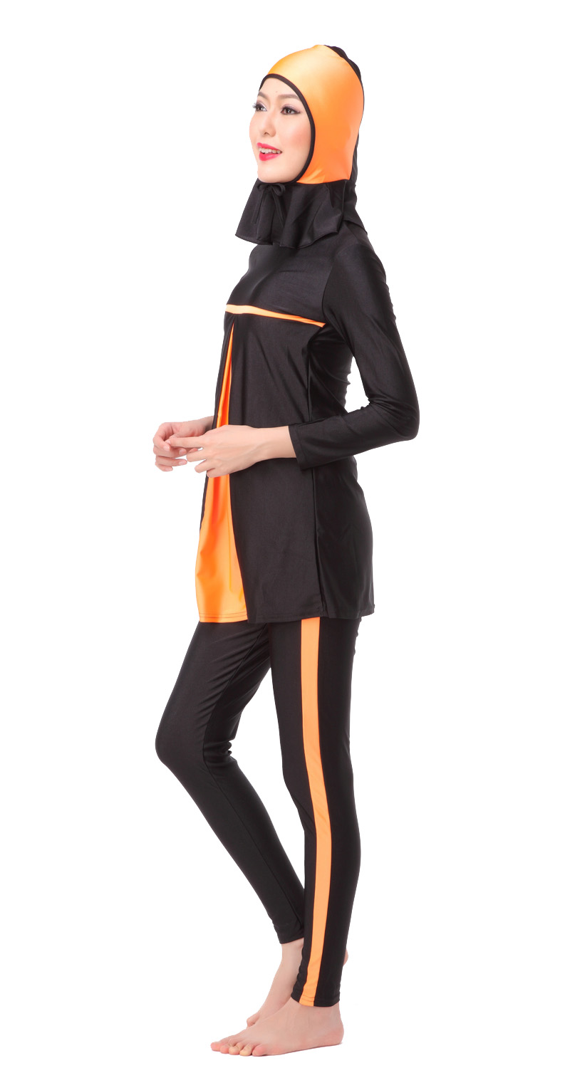 Women's Muslim swimsuit lady's a three-piece suit consists of cap, jacket and pant woman's swimwear