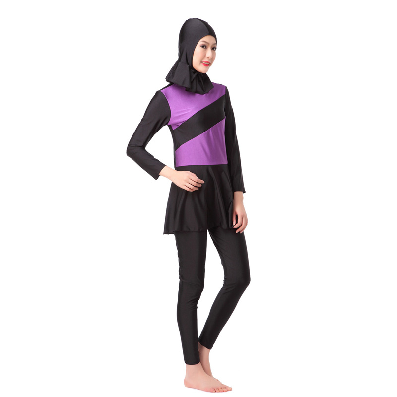 Women's Muslim swimsuit lady's a three-piece suit consists of cap, jacket and pant woman's swimwear