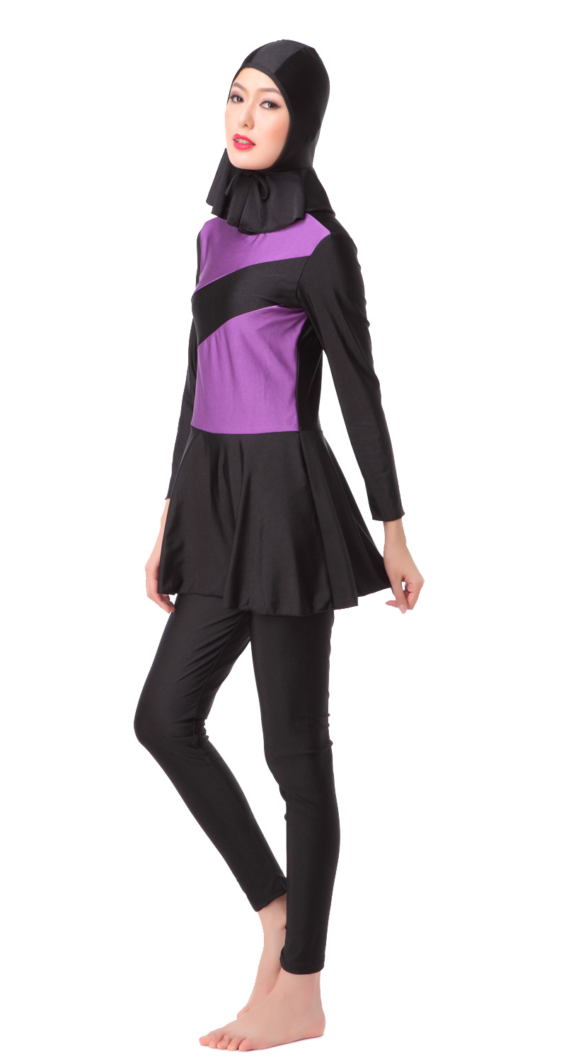 Women's Muslim swimsuit lady's a three-piece suit consists of cap, jacket and pant woman's swimwear