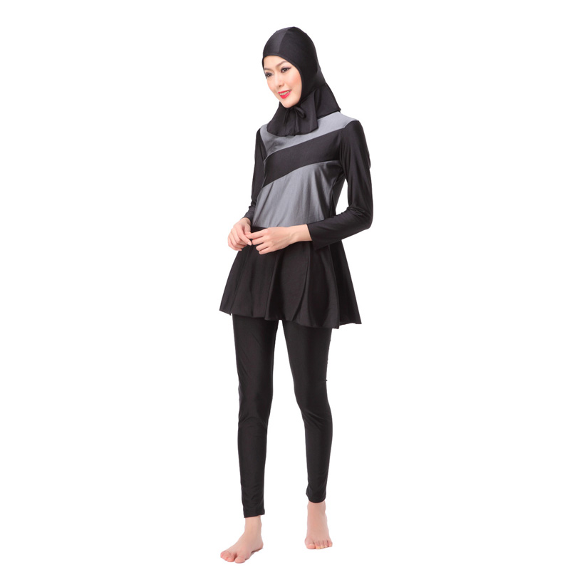 Women's Muslim swimsuit lady's a three-piece suit consists of cap, jacket and pant woman's swimwear