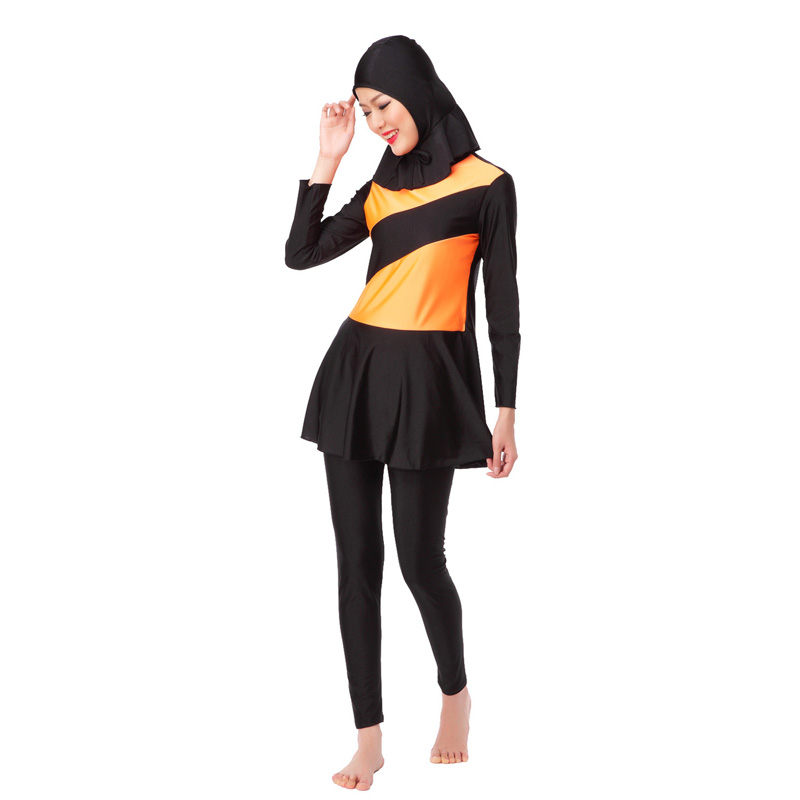 Women's Muslim swimsuit lady's a three-piece suit consists of cap, jacket and pant woman's swimwear