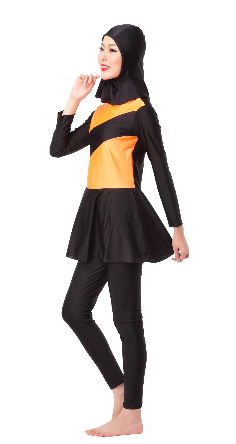 Women's Muslim swimsuit lady's a three-piece suit consists of cap, jacket and pant woman's swimwear