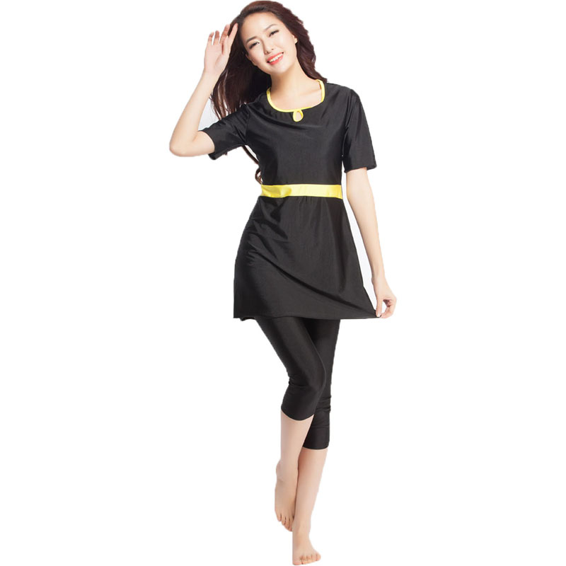 Women's Islamic Muslim swimsuit lady's a two-piece suit consists of jacket and pant woman's swimwear