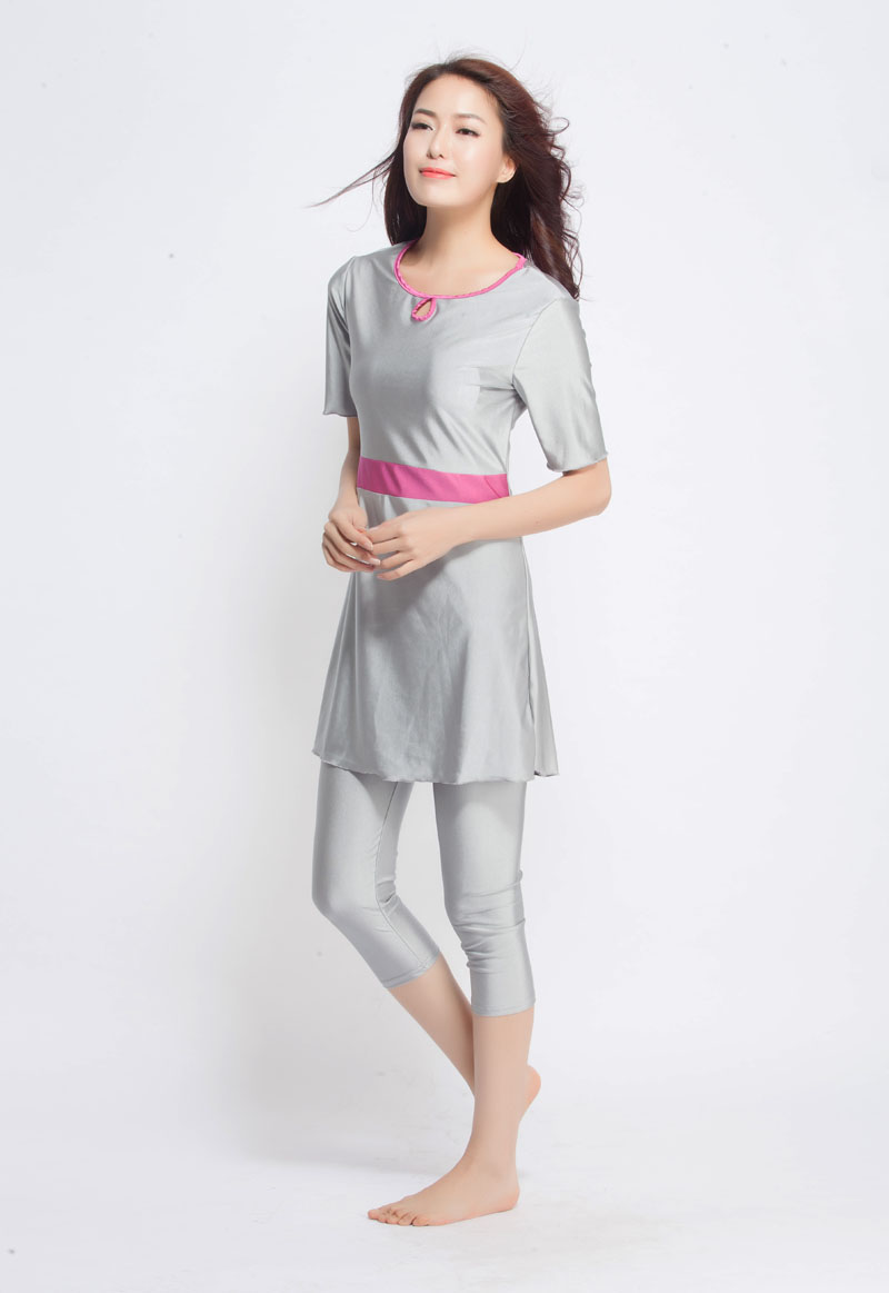 Women's Islamic Muslim swimsuit lady's a two-piece suit consists of jacket and pant woman's swimwear