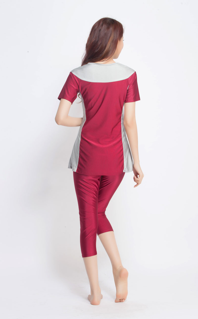 Women's Islamic Muslim swimsuit lady's a two-piece suit consists of jacket and pant woman's swimwear