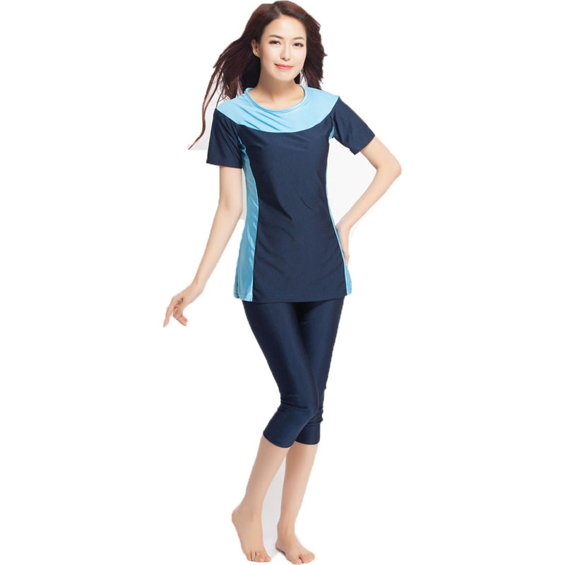 Women's Islamic Muslim swimsuit lady's a two-piece suit consists of jacket and pant woman's swimwear