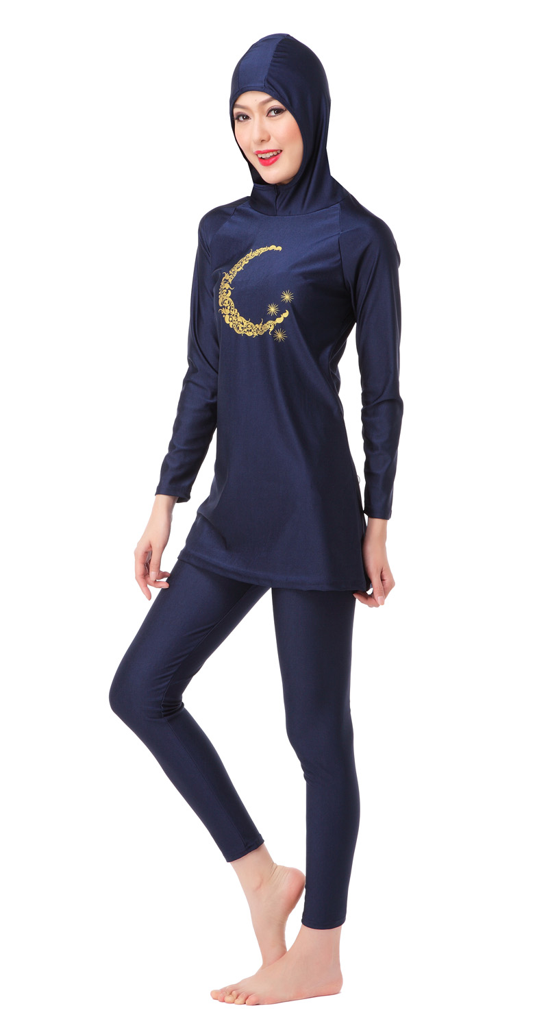 Women's Muslim swimsuit lady's A two-piece suit consists of cap and jacket together woman's swimwear