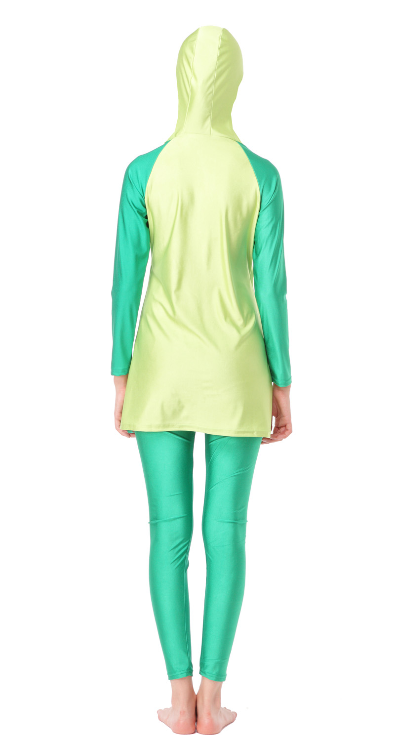 Women's Muslim swimsuit lady's A two-piece suit consists of cap and jacket together woman's swimwear