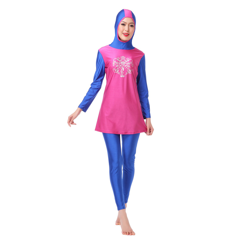 Women's Muslim swimsuit lady's A two-piece suit consists of cap and jacket together,pant.