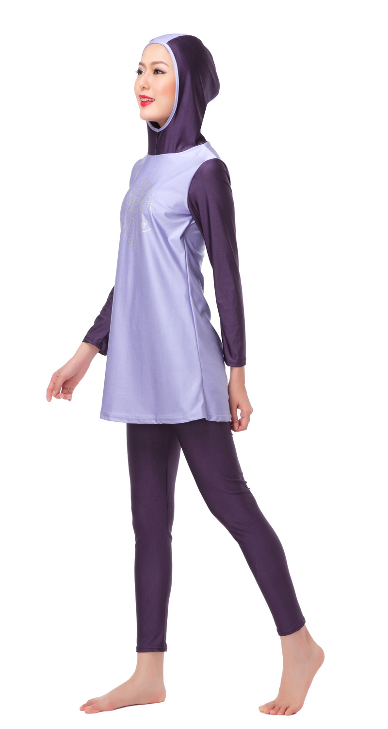 Women's Muslim swimsuit lady's A two-piece suit consists of cap and jacket together,pant.