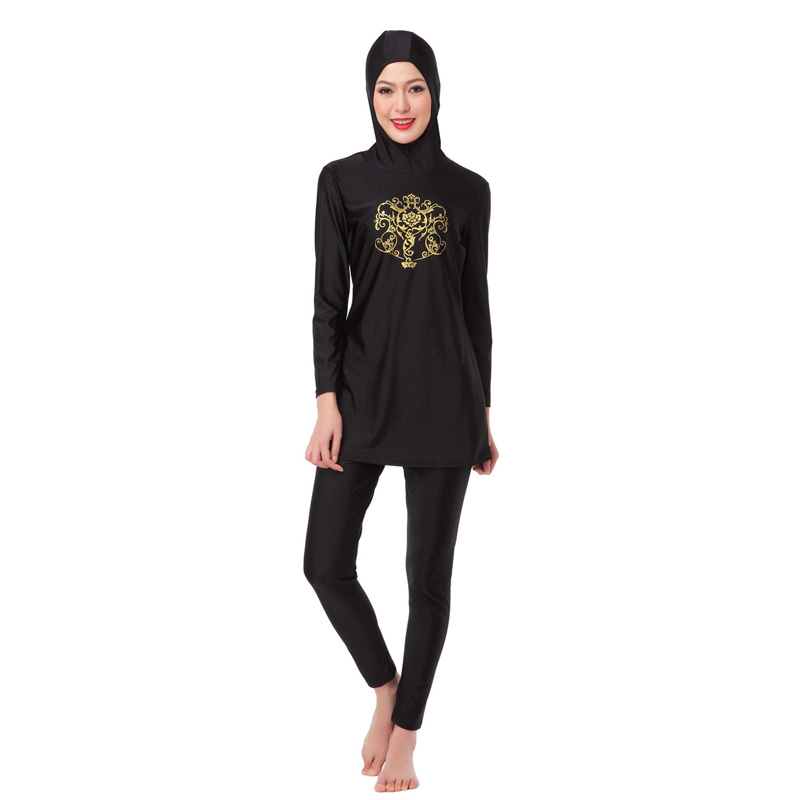 Women's Muslim swimsuit lady's A two-piece suit consists of cap and jacket together,pant.