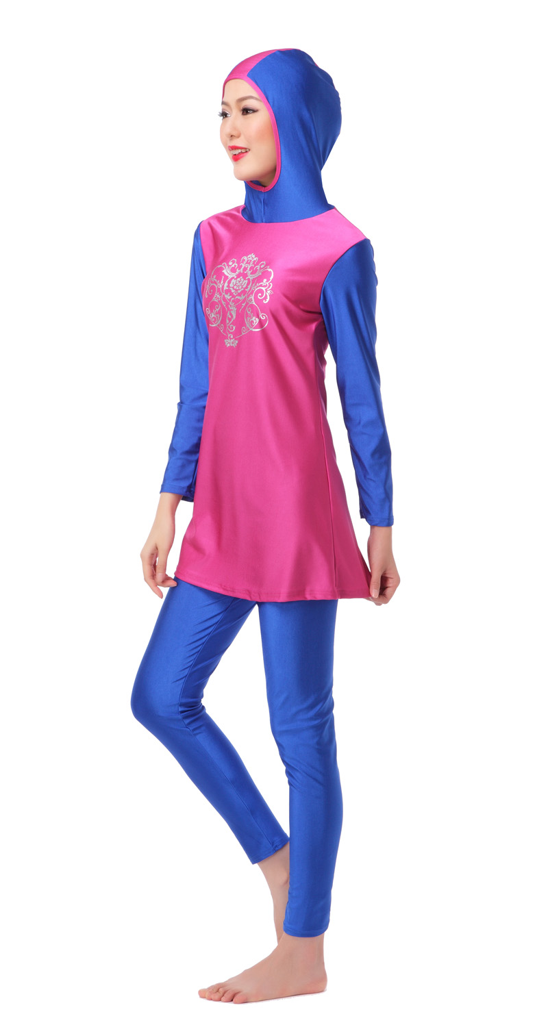 Women's Muslim swimsuit lady's A two-piece suit consists of cap and jacket together,pant.