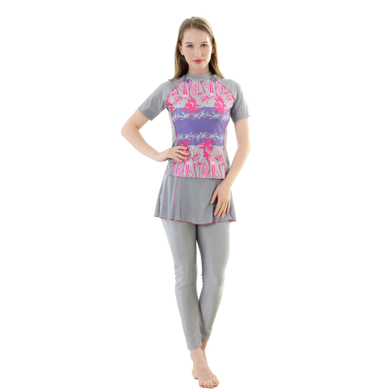 Women's Islamic Muslim swimsuit lady's a two-piece suit consists of jacket and pant woman's swimwear
