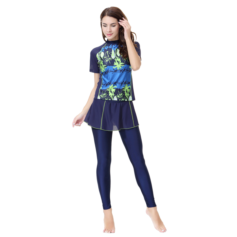Women's Islamic Muslim swimsuit lady's a two-piece suit consists of jacket and pant woman's swimwear