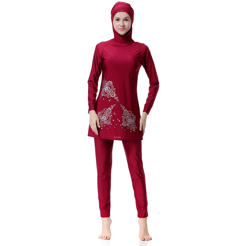 Women's Muslim swimsuit lady's a three-piece suit consists of cap and coat together, pant