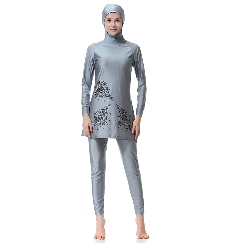 Women's Muslim swimsuit lady's a three-piece suit consists of cap and coat together, pant