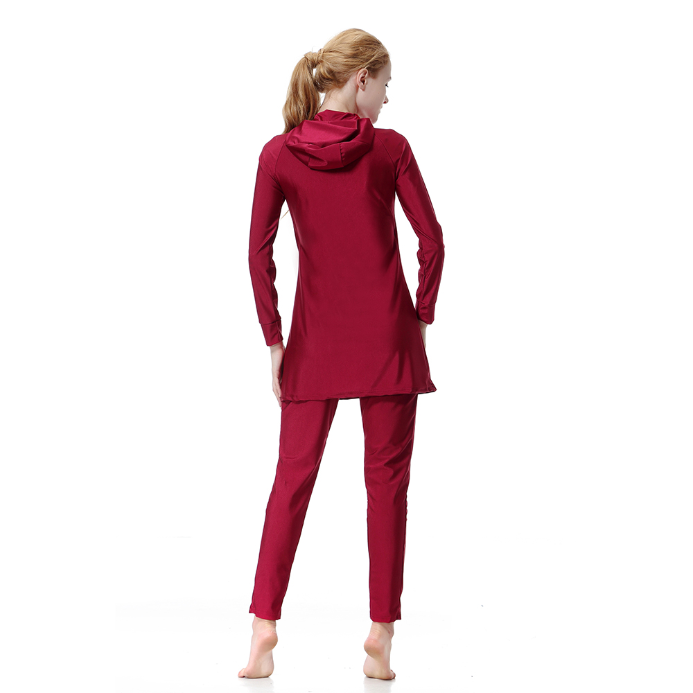 Women's Muslim swimsuit lady's a three-piece suit consists of cap and coat together, pant