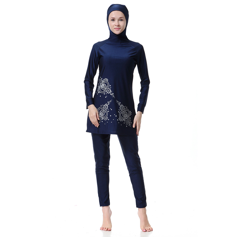 Women's Muslim swimsuit lady's a three-piece suit consists of cap and coat together, pant