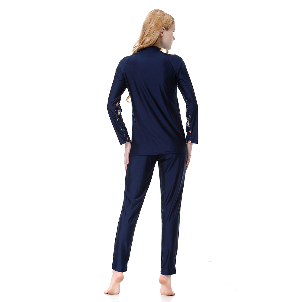 Women's Islamic swimsuit lady's a three-piece suit consists of cap, coat and pant woman's swimwear