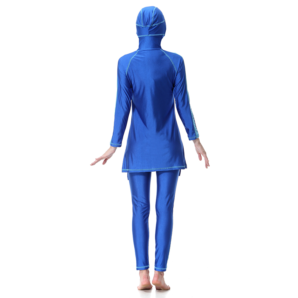 Women's Islamic Muslim swimsuit lady's a three-piece suit consists of cap and coat together, pant