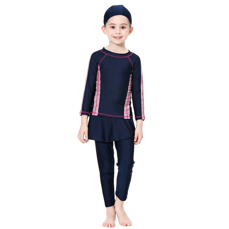 girl's Islamic clothing Muslim swimsuit child's a three-piece suit consists of cap, coat and pant