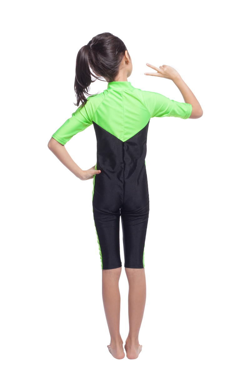 girl's Islamic Muslim conjoined swimsuit child's A one-piece suit consists of jacket and pant