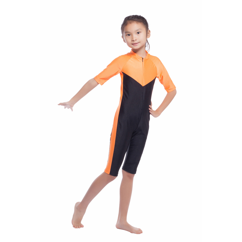 girl's Islamic Muslim conjoined swimsuit child's A one-piece suit consists of jacket and pant