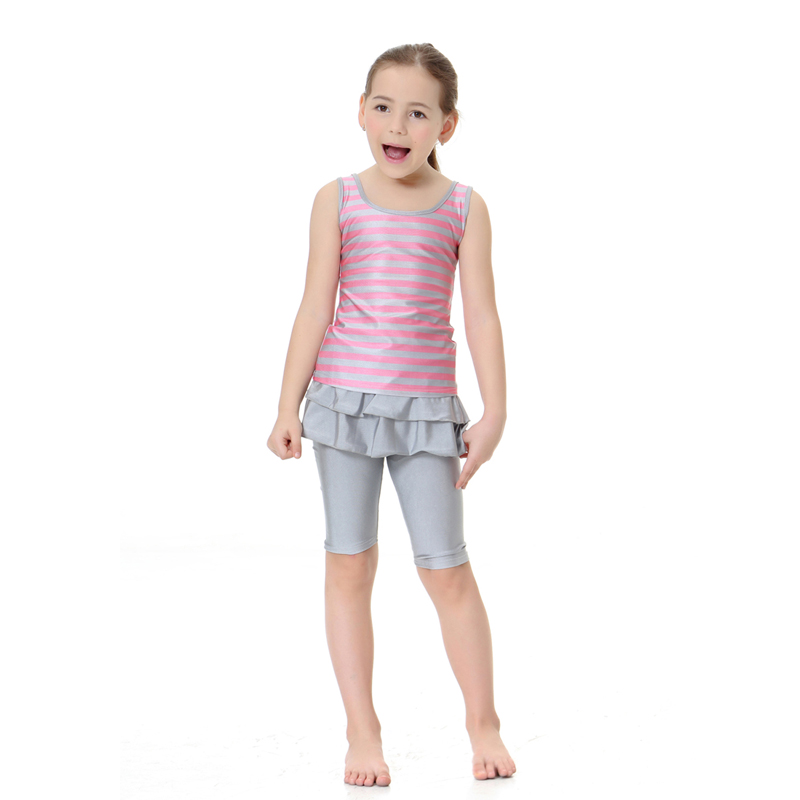girl's Islamic clothing Muslim swimsuit child's a two-piece suit consists of jacket and pant
