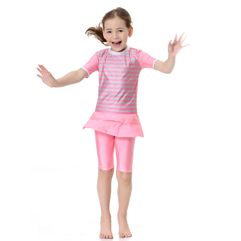 girl's Islamic clothing Muslim swimsuit child's a two-piece suit consists of jacket and pant