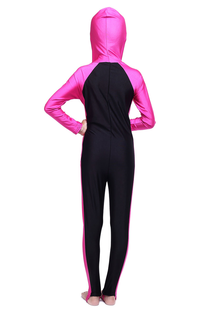 girl's Islamic Muslim conjoined swimsuit child's a one-piece suit consists of cap, jacket and pant