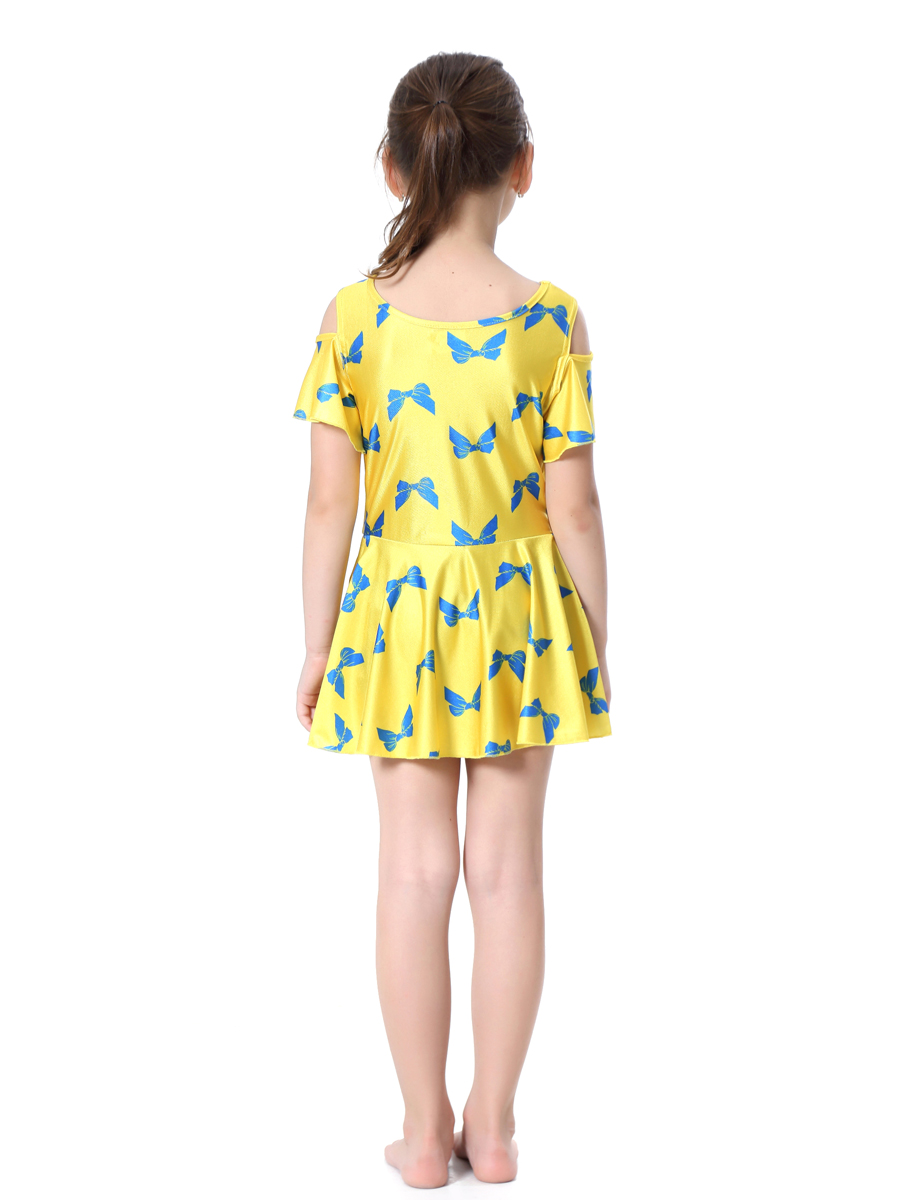 girl's Islamic Muslim swimsuit child's a two-piece suit consists of dress and pant girl's swimwear