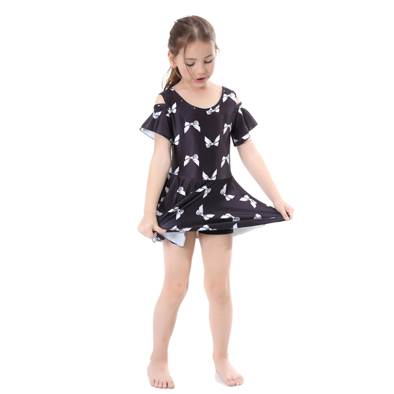 girl's Islamic Muslim swimsuit child's a two-piece suit consists of dress and pant girl's swimwear