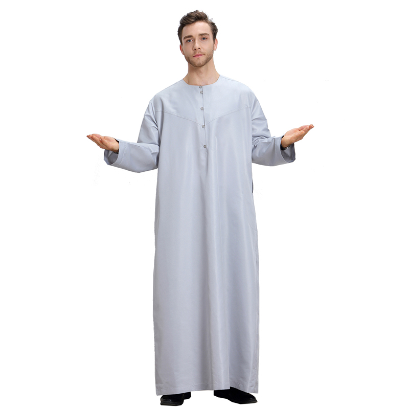 men's Islamic long shirt Muslim robe Middle East men's galabia Muslim Arab men's gown